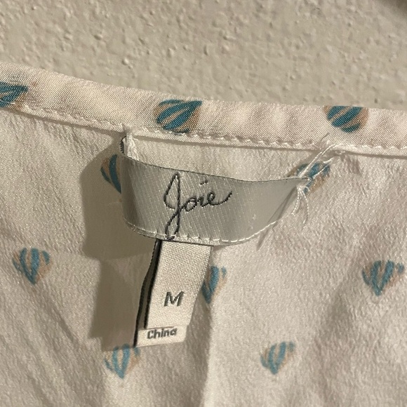 Joie silk blend white and blue print tank top size Medium - Picture 3 of 4